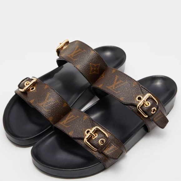 Louis Vuitton Dark Brown Monogram Slides - Picture 2 of 8